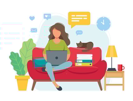 Illustration of women working at home